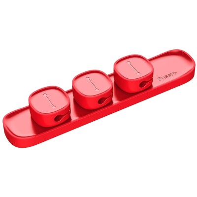 Тримач Кабелів Baseus Peas USB кабель Clip (ACWDJ-09) Red Тримач Кабелів Baseus Peas USB кабель Clip (ACWDJ-09) Red