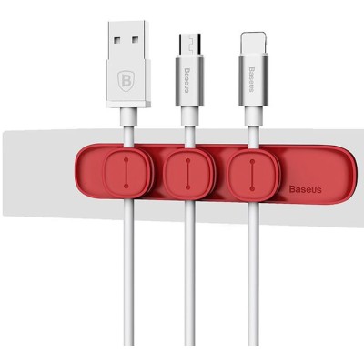 Тримач Кабелів Baseus Peas USB кабель Clip (ACWDJ-09) Red Тримач Кабелів Baseus Peas USB кабель Clip (ACWDJ-09) Red