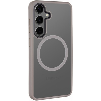TPU+PC чохол Metal Buttons with MagSafe Colorful для Samsung Galaxy S25+ Сірий / Grey