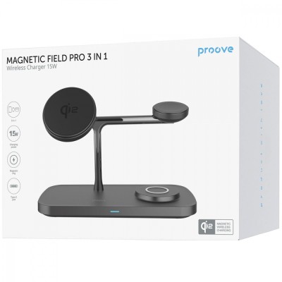 Бездротовий зарядний пристрій Proove Magnetic Field Pro 3 in 1 Qi2 (WSMP15002001) black