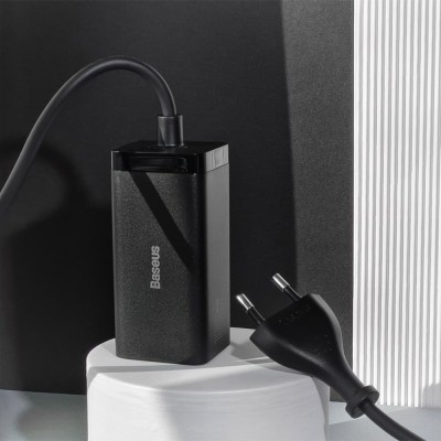 Зарядний Пристрій Baseus GaN3 Pro 100W (2 Type-C + 2 USB) (CCGP000101) Black