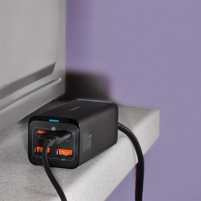 Зарядний Пристрій Baseus GaN3 Pro 100W (2 Type-C + 2 USB) (CCGP000101) Black
