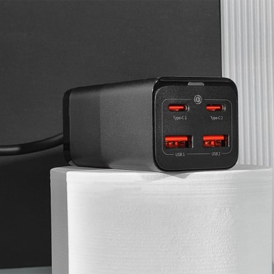 Зарядний Пристрій Baseus GaN3 Pro 100W (2 Type-C + 2 USB) (CCGP000101) Black