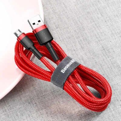 Кабель Baseus Cafule MicroUSB (CAMKLF-C91) Black/Red 2m