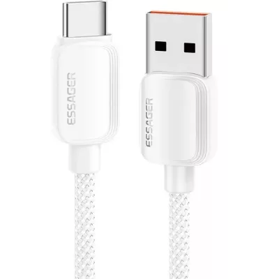Кабель ESSAGER Breeze USB Cable USB-A To Type C 2M 100W (EXC7A-WLA02-P) White