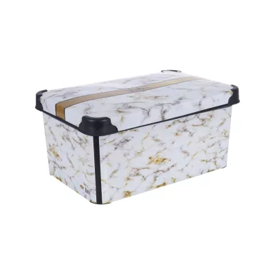 Корзина VIOLET HOUSE 0647 DECOR Marble WHITE з/кр. 10 л (0647 DECOR Marble WHITE с/кр. 10 л)