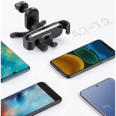 Автомобільний тримач UGREEN LP228 Gravity Drive Air Vent Car Mount Phone Holder With Arc-Shaped Mounting Clip (80871) Black