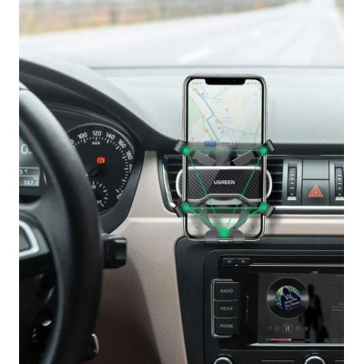 Автомобільний тримач UGREEN LP228 Gravity Drive Air Vent Car Mount Phone Holder With Arc-Shaped Mounting Clip (80871) Black