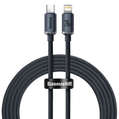 Кабель Baseus Crystal Shine Series Fast Charging Data USB кабель Type-C To IP 20W 2m (CAJY000301) Black Кабель Baseus Crystal Shine Series Fast Charging Data USB кабель Type-C To IP 20W 2m (CAJY000301) Black