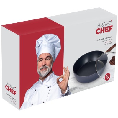 Сковорода BRAVO CHEF Глибока з кришкою 20 см (BC-1101-20/L)