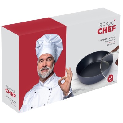 Сковорода BRAVO CHEF Глибока з кришкою 26 см (BC-1101-26/L) Сковорода BRAVO CHEF Глибока з кришкою 26 см (BC-1101-26/L)