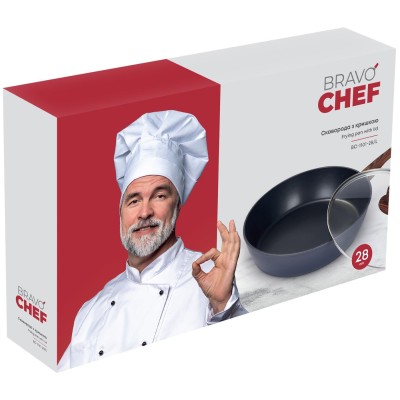 Сковорода BRAVO CHEF Глибока з кришкою 28 см (BC-1101-28/L)