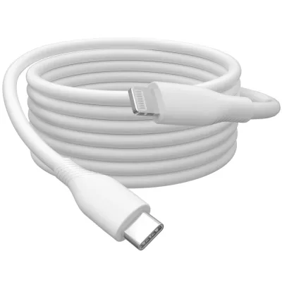 Кабель для зарядки USB, USB-C - Lightning 2 м, USB 2.0, 60W, силіконовий, білий AK-600110-020-W DIGITUS by ASSMANN