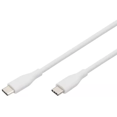Кабель для зарядки USB-C, USB-C - USB-C 2 м, USB 2.0, 60W, силіконовий, білий AK-300341-020-W DIGITUS by ASSMANN