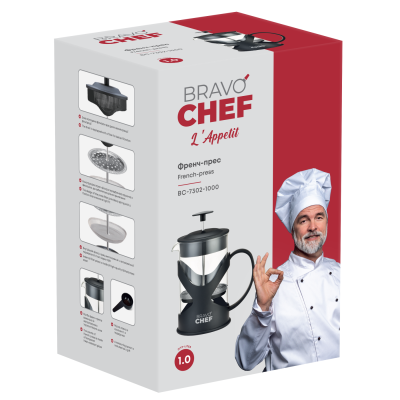 Френч-прес BRAVO CHEF L"Appetit 1 л чорний (BC-7302-1000)