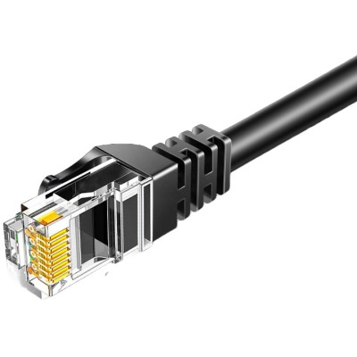 Кабель ESSAGER TopSpeed Cable Ethernet Cat6 RJ45 Splitter Network Round Cable 2m (EXCWXY-JSA01) Black