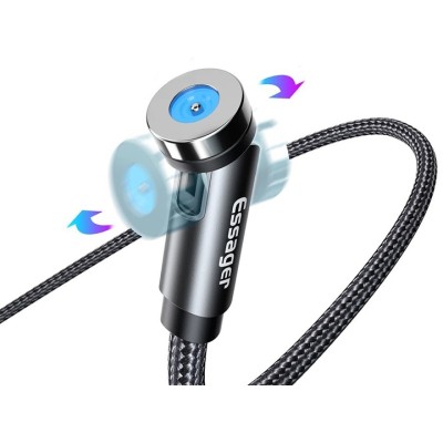 Кабель ESSAGER Victron 540 Rotate Magnetic USB Cable Micro 1M (EXCCXM-WC0G) Black