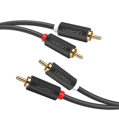 Кабель UGREEN AV104 2 RCA Male To 2 RCA Male Audio Cable 1m Black (30747)