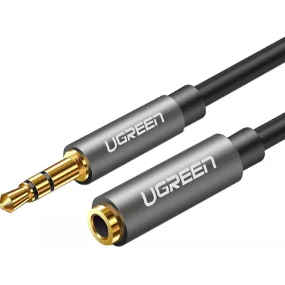Кабель UGREEN AV118 3.5mm Male To 3.5mm Female Extensioin Cable 1.5m Gray (10593)