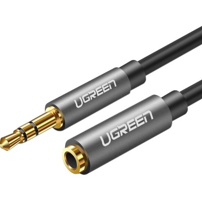 Кабель UGREEN AV118 3.5mm Male To 3.5mm Female Extensioin Cable 1m Gray (10592)