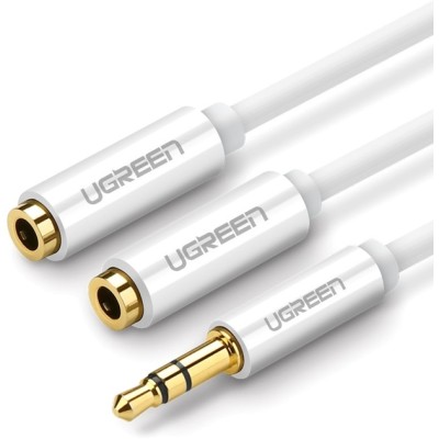 Кабель UGREEN AV123 3.5mm Stereo Audio Splitter Cable With Braid 20cm White (10780)