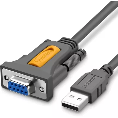 Кабель UGREEN CR104 USB to DB9 RS-232 Female Adapter Cable 1.5m (20201) Black