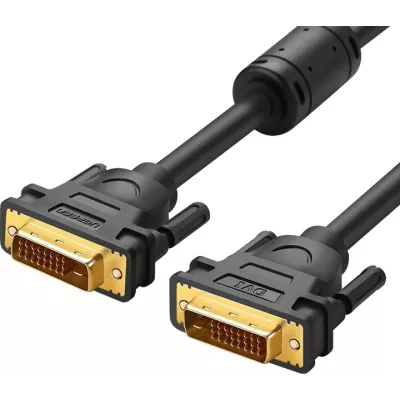 Кабель UGREEN DV101 DVI (24+1) Male To Male Cable Gold Plated 2m (11604) Black