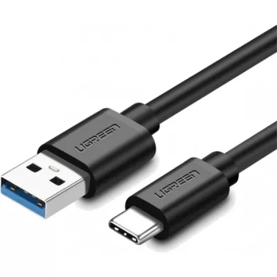 Кабель UGREEN US184 USB 3.0 To USB Type-C Male Cable Nickel Plating 2.4A 2m Black (20884)