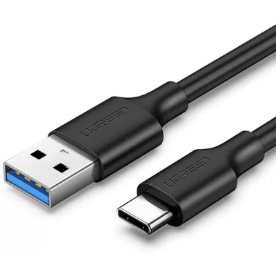 Кабель UGREEN US184 USB 3.0 To USB Type-C Male Cable Nickel Plating 3A 0.5m Black (20881)
