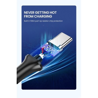 Кабель UGREEN US184 USB 3.0 To USB Type-C Male Cable Nickel Plating 3A 1m Black (20882)