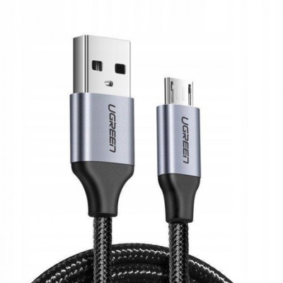 Кабель UGREEN US290 USB 2.0 To Micro Cable Nickel Plating Aluminum Braid 2A 2m Black (60148) Кабель UGREEN US290 USB 2.0 To Micro Cable Nickel Plating Aluminum Braid 2A 2m Black (60148)