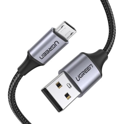 Кабель UGREEN US290 USB 2.0 To Micro Cable Nickel Plating Aluminum Braid 2A 2m Black (60148) Кабель UGREEN US290 USB 2.0 To Micro Cable Nickel Plating Aluminum Braid 2A 2m Black (60148)