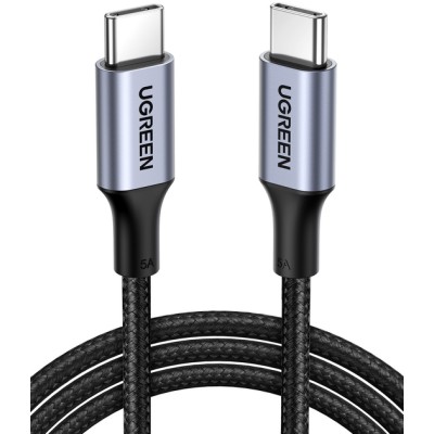Кабель UGREEN US316 USB Type-C To USB Type-C Cable Aluminum Case With Braided 3m Black (90120) Кабель UGREEN US316 USB Type-C To USB Type-C Cable Aluminum Case With Braided 3m Black (90120)