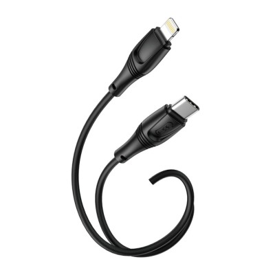 кабель XO NBQ239A Zeus Series High Elastic Type-C to Lightning - 27W - 1m (Чорний)