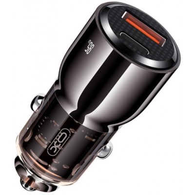 авто зарядка XO CC58 95W Car Charger Type-C PD 65W + USB-A 30W (Сірий)