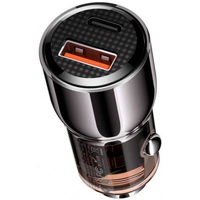 авто зарядка XO CC58 95W Car Charger Type-C PD 65W + USB-A 30W (Сірий)
