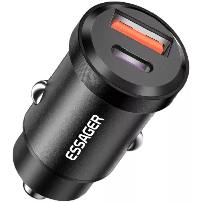 Автомобільний Зарядний пристрій Essager Gyroscope Mini 45W Car Charger USB-A + Type-C (ECCAC45-TL01-Z) Black