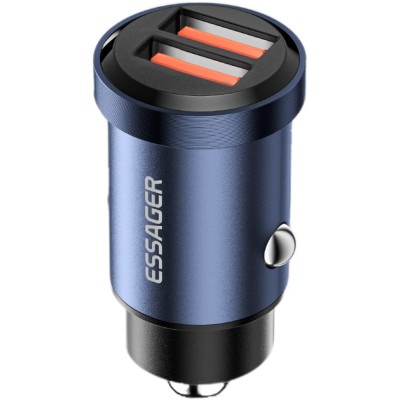 Автомобільний Зарядний пристрій ESSAGER Gyroscope Mini Charger USB-A + USB-A 30W (ECC2A-TL03) Blue Автомобільний Зарядний пристрій ESSAGER Gyroscope Mini Charger USB-A + USB-A 30W (ECC2A-TL03) Blue