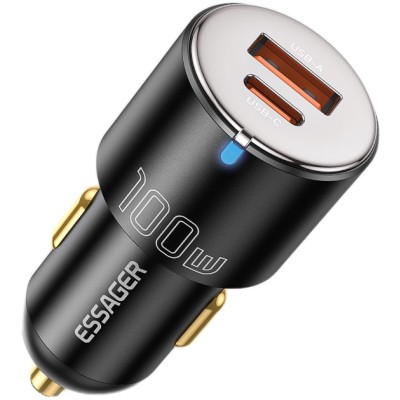 Автомобільний зарядний пристрій Essager Optimus Prime High Power Car Charger A+C 100W (ECCAC-QTZ01) Black Автомобільний зарядний пристрій Essager Optimus Prime High Power Car Charger A+C 100W (ECCAC-QTZ01) Black