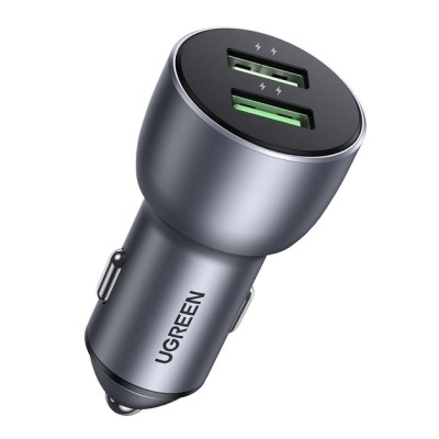 Автомобільний Зарядний пристрій UGREEN CD213 QC 3.0+QC 3.0 Dual USB-A 36W Fast Car Charger (10144) Dark Blue Автомобільний Зарядний пристрій UGREEN CD213 QC 3.0+QC 3.0 Dual USB-A 36W Fast Car Charger (10144) Dark Blue