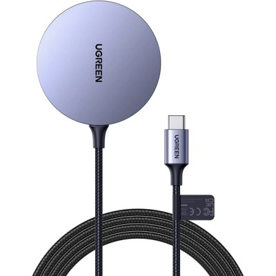 Бездротовий зарядний пристрій UGREEN CD245 Magnetic Wireless Charger 15W Max (30233) Gray