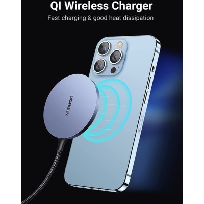 Бездротовий зарядний пристрій UGREEN CD245 Magnetic Wireless Charger 15W Max (30233) Gray