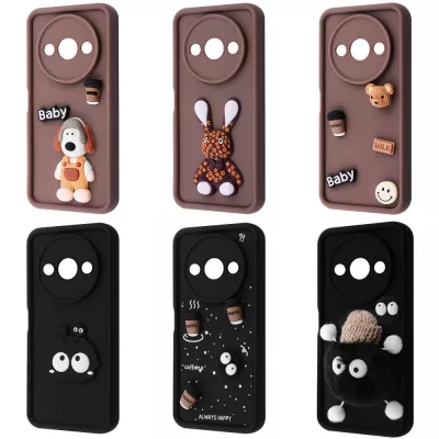 Чохол Pretty Things Case Xiaomi Redmi A3 brown/fluffy white
