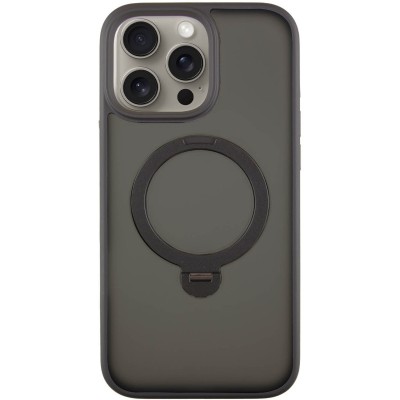 TPU+PC чохол Metal Buttons with MagSafe Colorful HQ Ring для Apple iPhone 14 Pro Max (6.7") Black