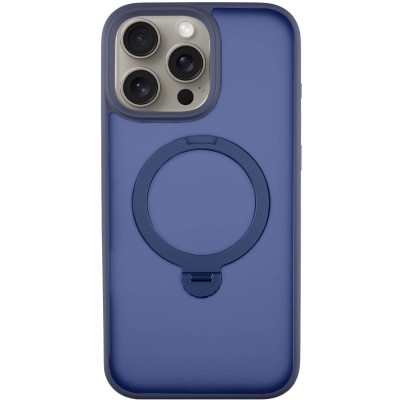 TPU+PC чохол Metal Buttons with MagSafe Colorful HQ Ring для Apple iPhone 14 Pro Max (6.7") Dark Blue