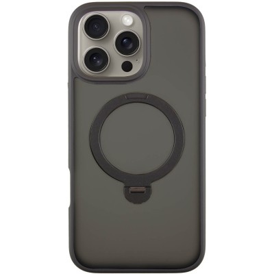 TPU+PC чохол Metal Buttons with MagSafe Colorful HQ Ring для Apple iPhone 16 Pro (6.3") Black