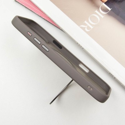 TPU+PC чохол Metal Buttons with MagSafe Colorful HQ Ring для Apple iPhone 16 Pro (6.3") Grey