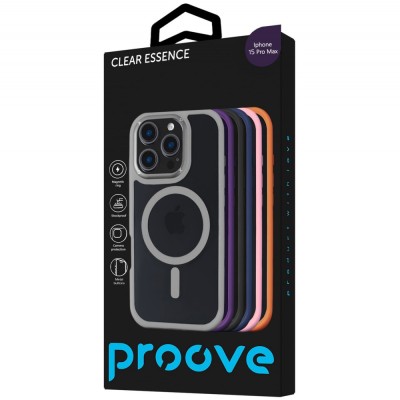 Чохол Proove Clear Essence Case with Magnetic Ring iPhone 15 Pro Max gray (PCCEIP15PM05)