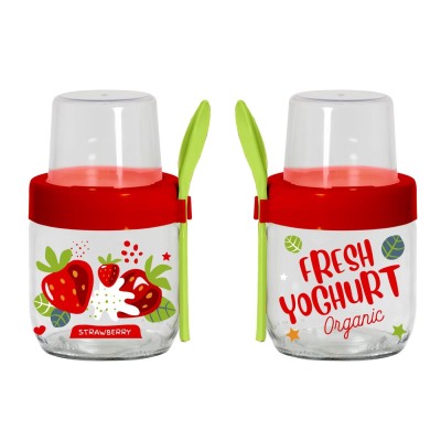 Банка HEREVIN Fruit-Yoghurt з ложкою і контейнером 0.425 л (131615-000)