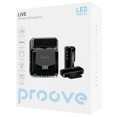 Бездротовий петличний мікрофон Proove Live (PLWM00012101) Black